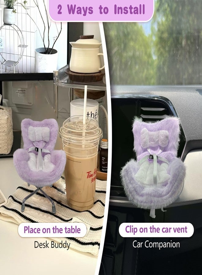 Ezcora Accessories for 10-17cm Dolls, Doll Car Seat with Clip onto Car Air Vent, Includes Seat Leg for Desktop Display (Beige) - Image 2